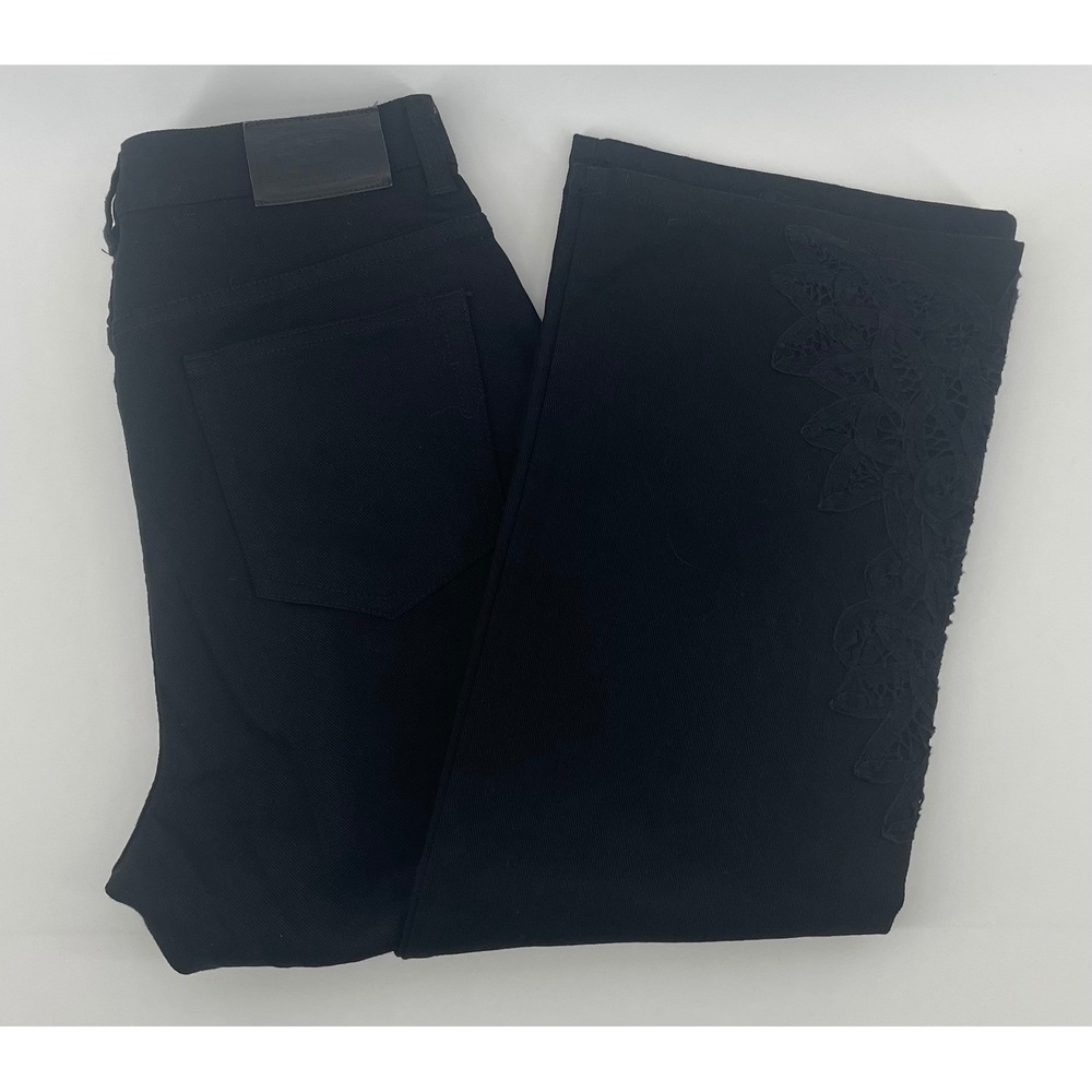 Lauren Jeans Co Ralph Lauren Jeans Womens 4 Black Lace Crochet Applique Flare